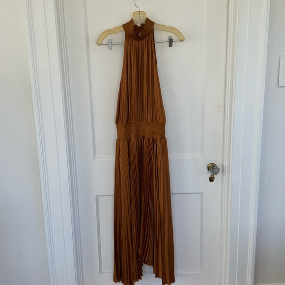 ELIE TAHARI NWT Pleated Blouson Midi Dress SZ M - Picture 5 of 8